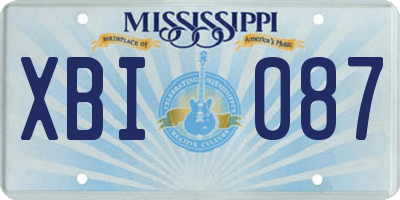 MS license plate XBI087
