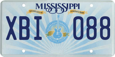 MS license plate XBI088