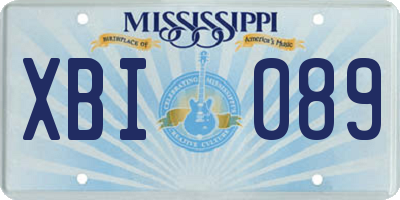 MS license plate XBI089