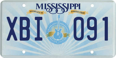 MS license plate XBI091