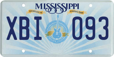 MS license plate XBI093