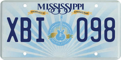 MS license plate XBI098
