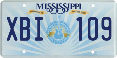MS license plate XBI109