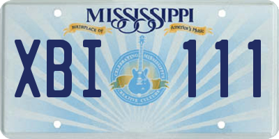 MS license plate XBI111