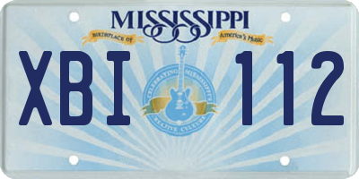 MS license plate XBI112