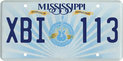 MS license plate XBI113