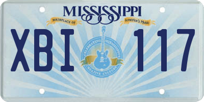 MS license plate XBI117