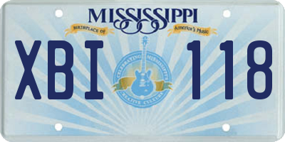 MS license plate XBI118