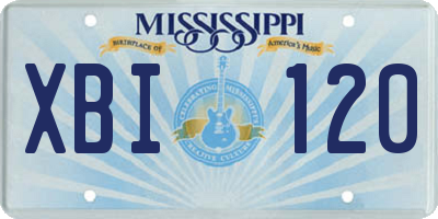 MS license plate XBI120
