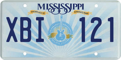 MS license plate XBI121