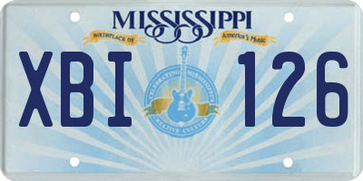 MS license plate XBI126