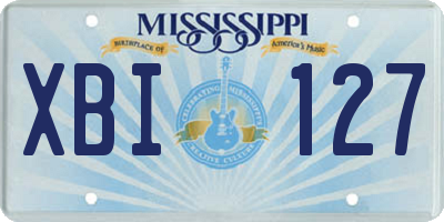 MS license plate XBI127