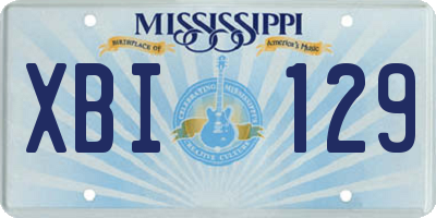 MS license plate XBI129