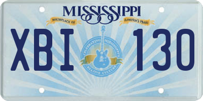 MS license plate XBI130