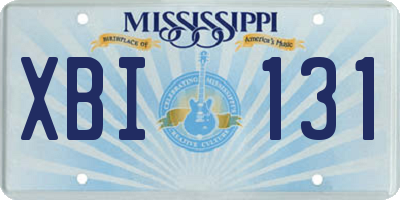 MS license plate XBI131