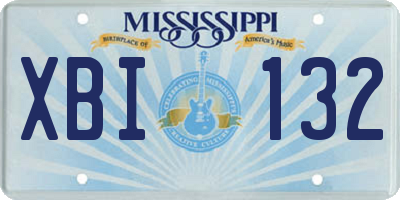 MS license plate XBI132