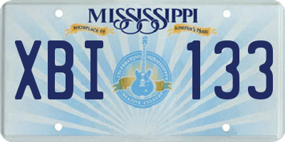 MS license plate XBI133