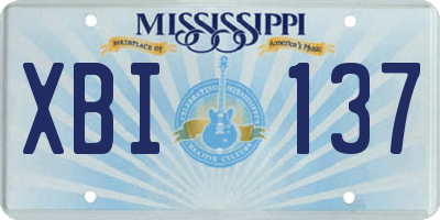 MS license plate XBI137