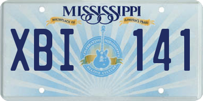 MS license plate XBI141