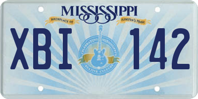 MS license plate XBI142