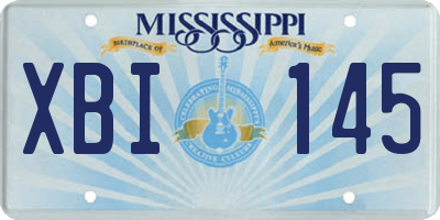MS license plate XBI145