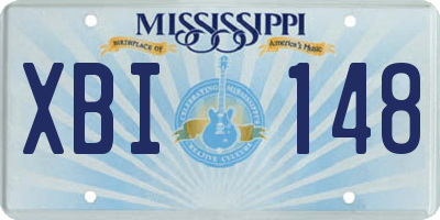 MS license plate XBI148