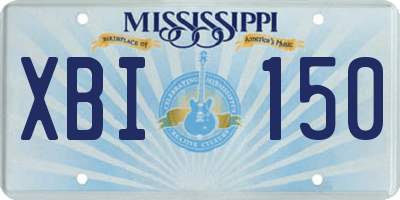 MS license plate XBI150
