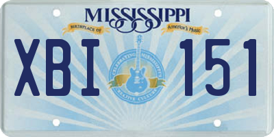 MS license plate XBI151