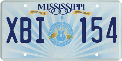 MS license plate XBI154