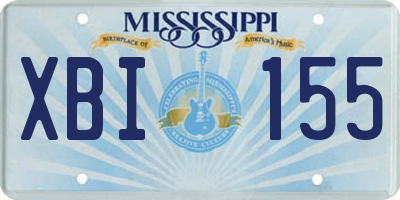 MS license plate XBI155