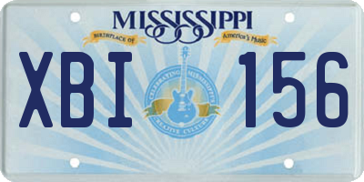 MS license plate XBI156