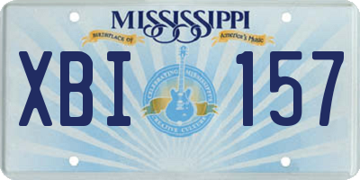 MS license plate XBI157