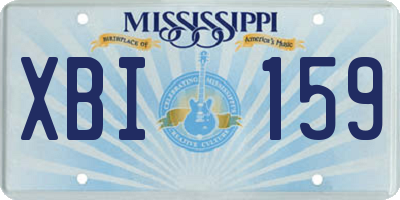 MS license plate XBI159