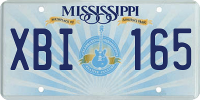 MS license plate XBI165