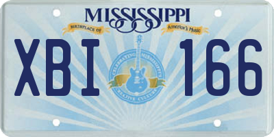 MS license plate XBI166