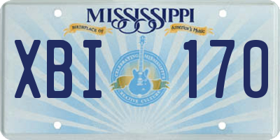 MS license plate XBI170