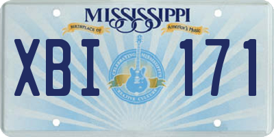 MS license plate XBI171