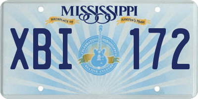 MS license plate XBI172