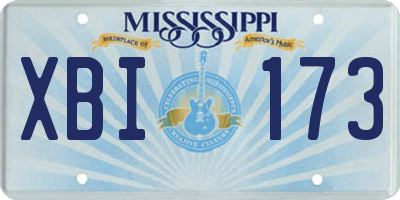 MS license plate XBI173