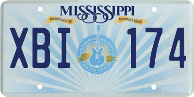 MS license plate XBI174