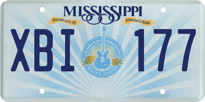 MS license plate XBI177