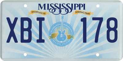 MS license plate XBI178