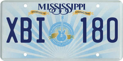 MS license plate XBI180