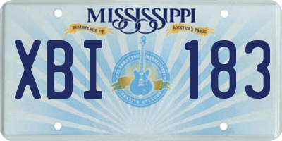 MS license plate XBI183