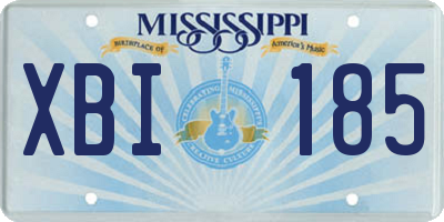 MS license plate XBI185
