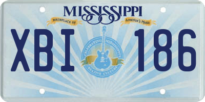 MS license plate XBI186