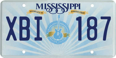 MS license plate XBI187
