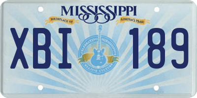 MS license plate XBI189