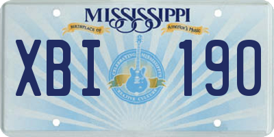 MS license plate XBI190