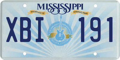 MS license plate XBI191